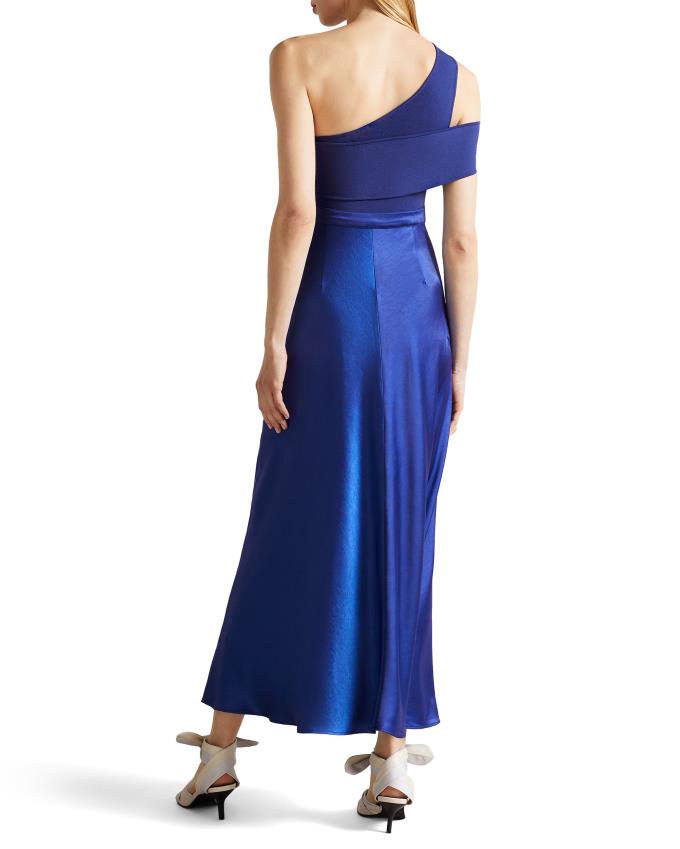 Peignoir Ted Baker Asymmetric Knit Bodice With Satin Bleu Foncé Femme | ECJ-73396680